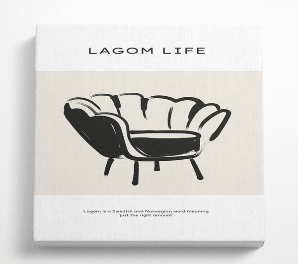 A Square Canvas Print Showing Lagom Meaning Square Wall Art