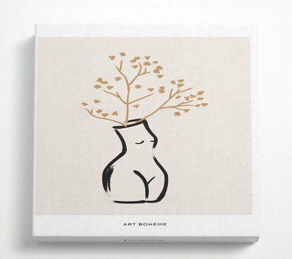 A Square Canvas Print Showing Body Vase Square Wall Art