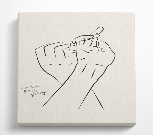 A Square Canvas Print Showing Hands Holding Square Wall Art