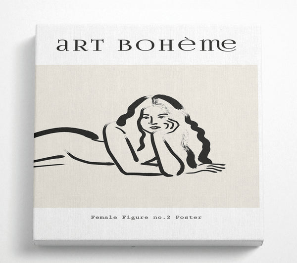 A Square Canvas Print Showing Female Figure Pose Square Wall Art