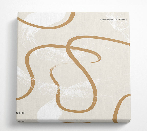 A Square Canvas Print Showing Beige Swirls Square Wall Art