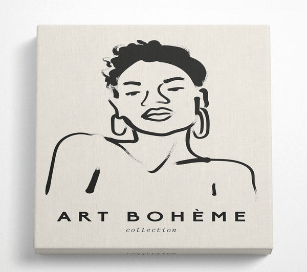 A Square Canvas Print Showing Woman With Earrings Square Wall Art