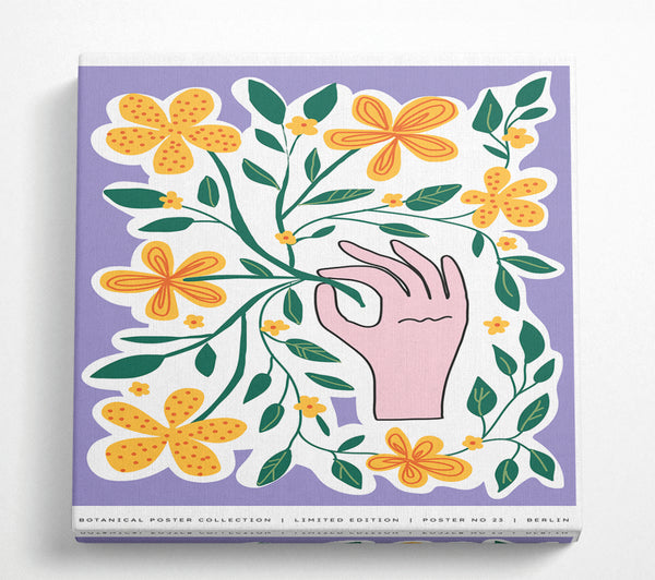 A Square Canvas Print Showing Hand Picked Flowers Square Wall Art