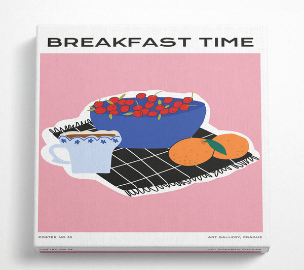 A Square Canvas Print Showing Breakfast Time Square Wall Art