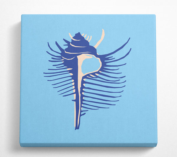 A Square Canvas Print Showing Big Blue Shell Square Wall Art