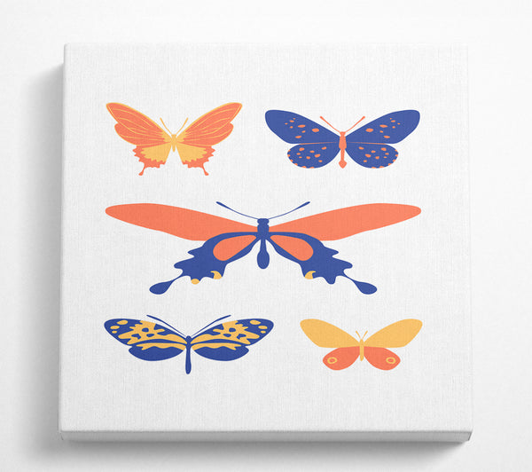 A Square Canvas Print Showing Modern Butterfly Square Wall Art