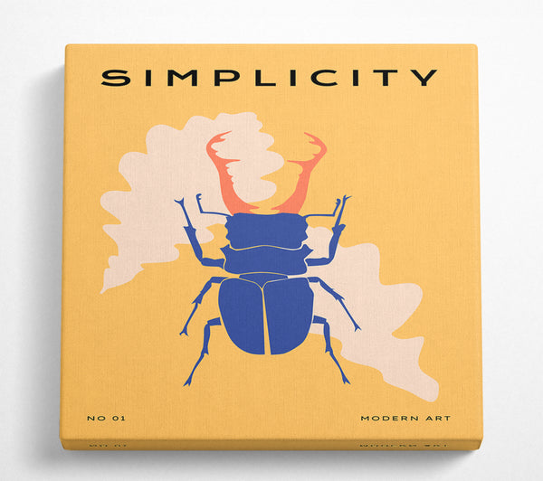 A Square Canvas Print Showing Stag Beetle Simple Square Wall Art