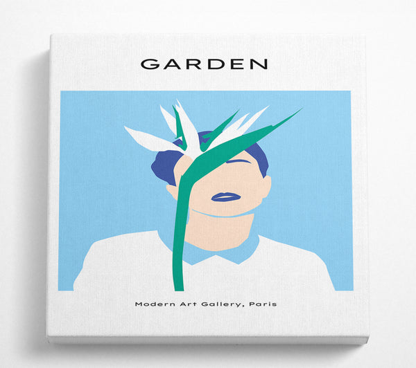 A Square Canvas Print Showing Bird Of Paradise White Flower Square Wall Art