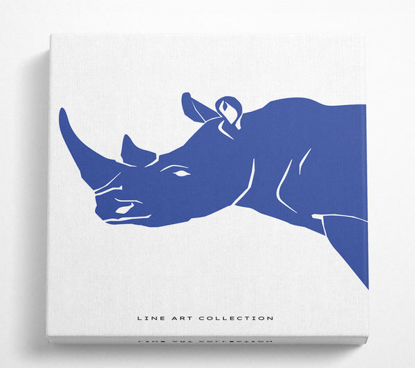 A Square Canvas Print Showing Blue Rhino Square Wall Art