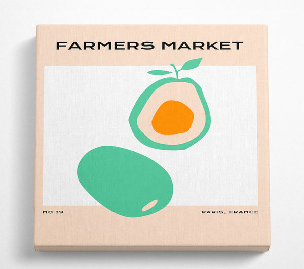 A Square Canvas Print Showing Avocado At The Farmers Market Square Wall Art