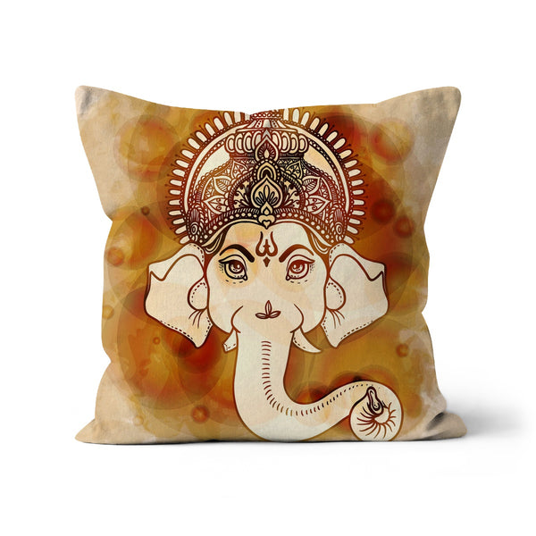 Ganesh Face Sepia Ethnic Cushion