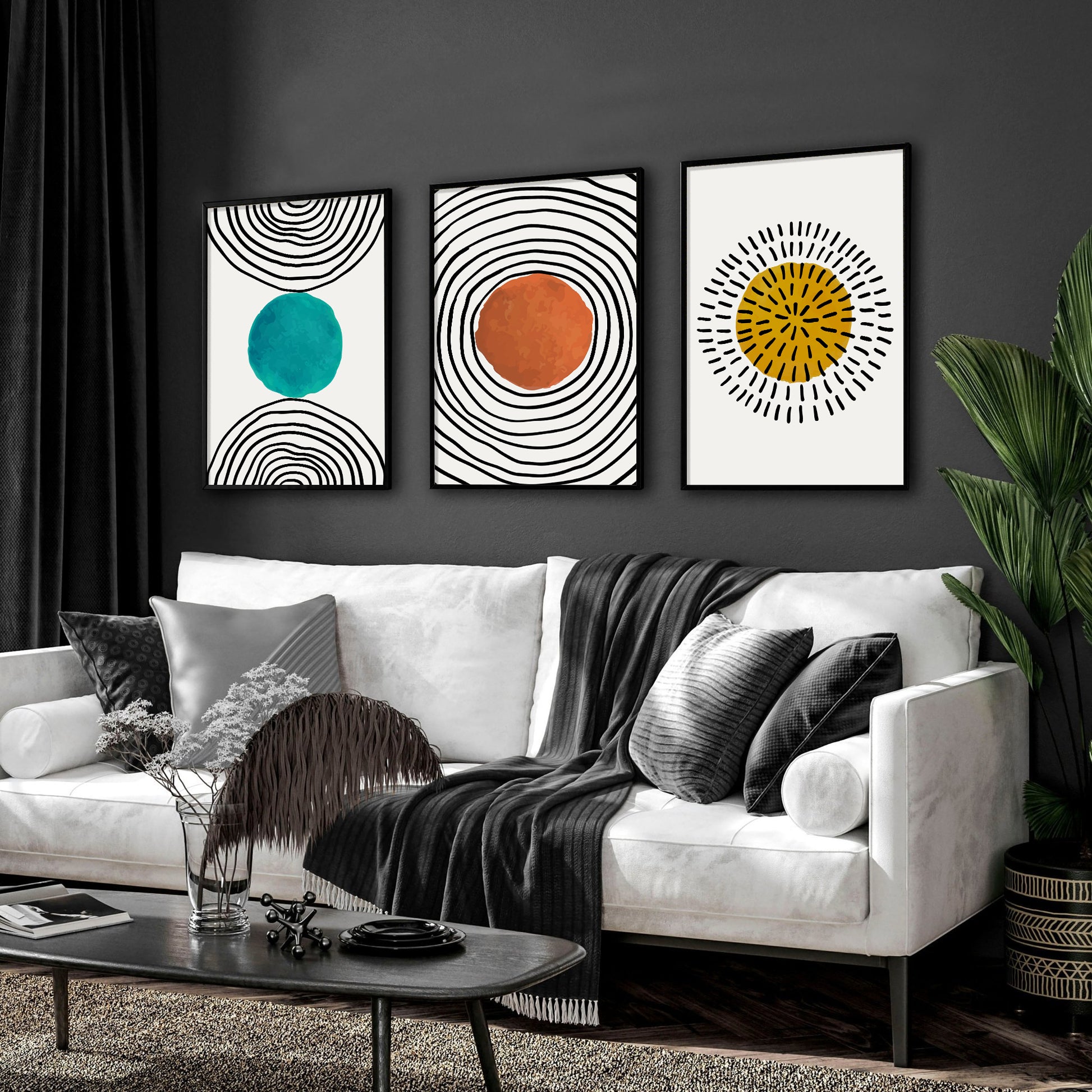 Set of 3 Prints 3 Piece Framed Wall Art Framed Triptych Prints