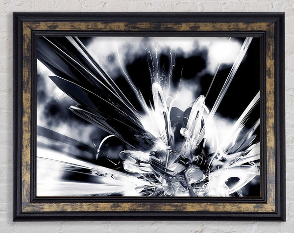 Black n White Explosive Framed Print
