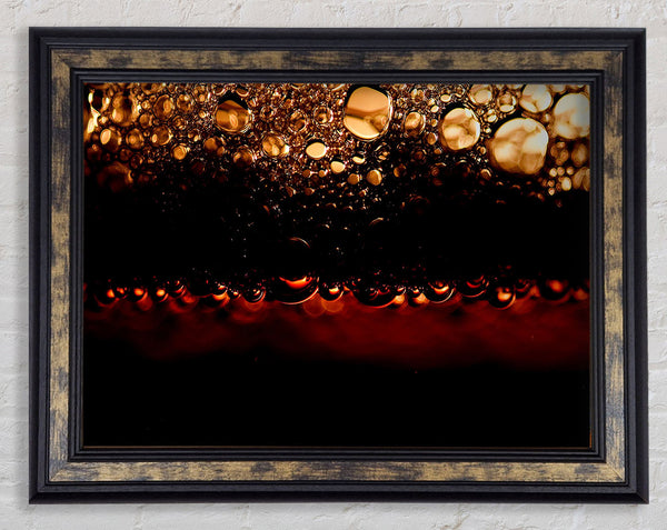 Black Beer Bubbles Framed Print