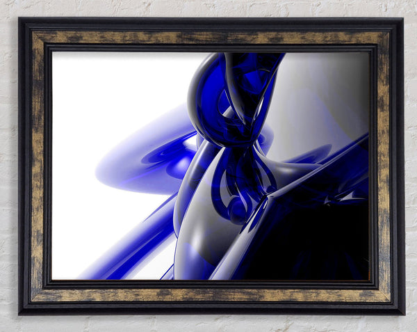 Blue Liquid Twist Framed Print