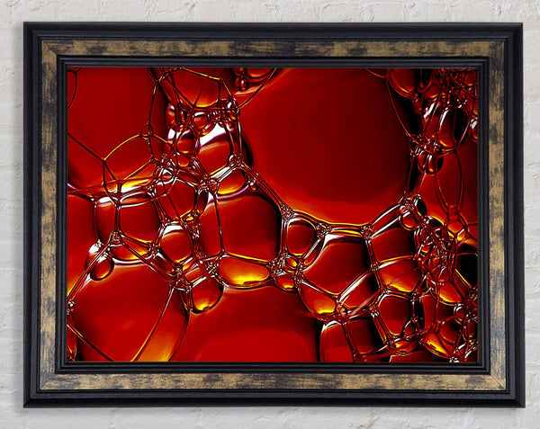 Burnt Orange Bubbles Framed Print