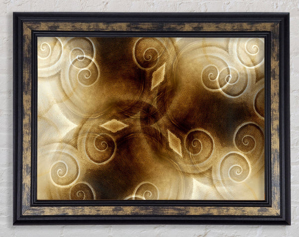 Caramel Swirls Framed Print