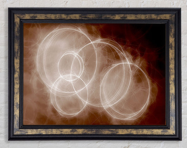 Chocolate Smoke Circles Framed Print