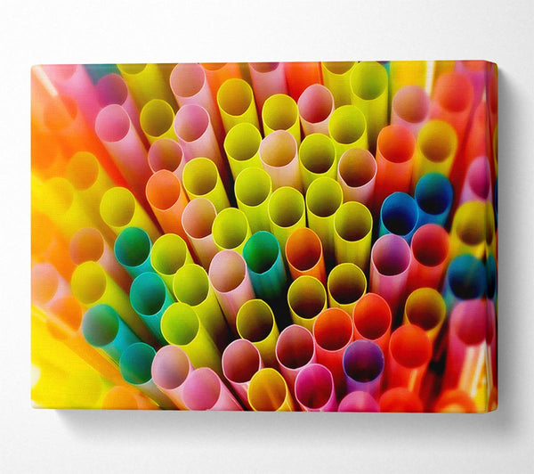  A Canvas Print of Colourful Straws Canvas Print