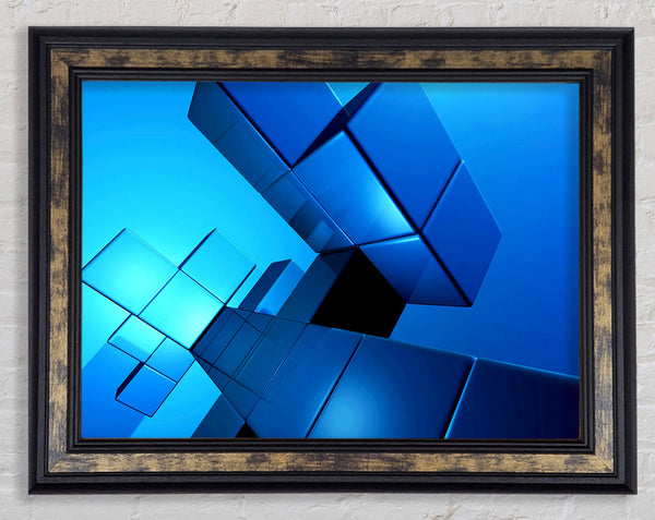 Cylinderical Blue Framed Print