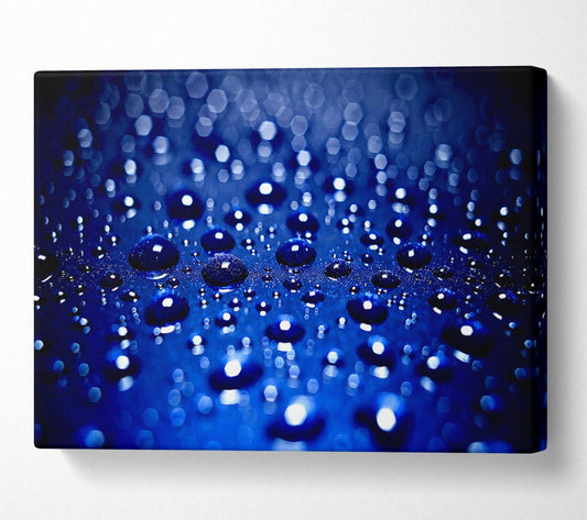 Drops On Blue Canvas Wall Art