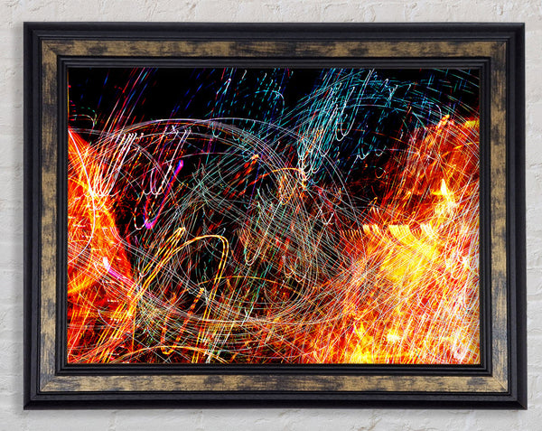 Fairground Lights Intense Framed Print