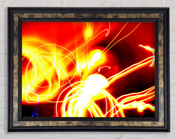 Golden Lava Fury Framed Print