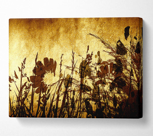 Golden Light Flower Canvas Wall Art