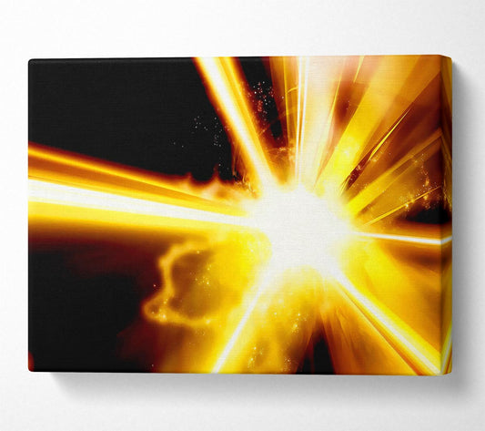 Golden Lightning Bolts Canvas Wall Art