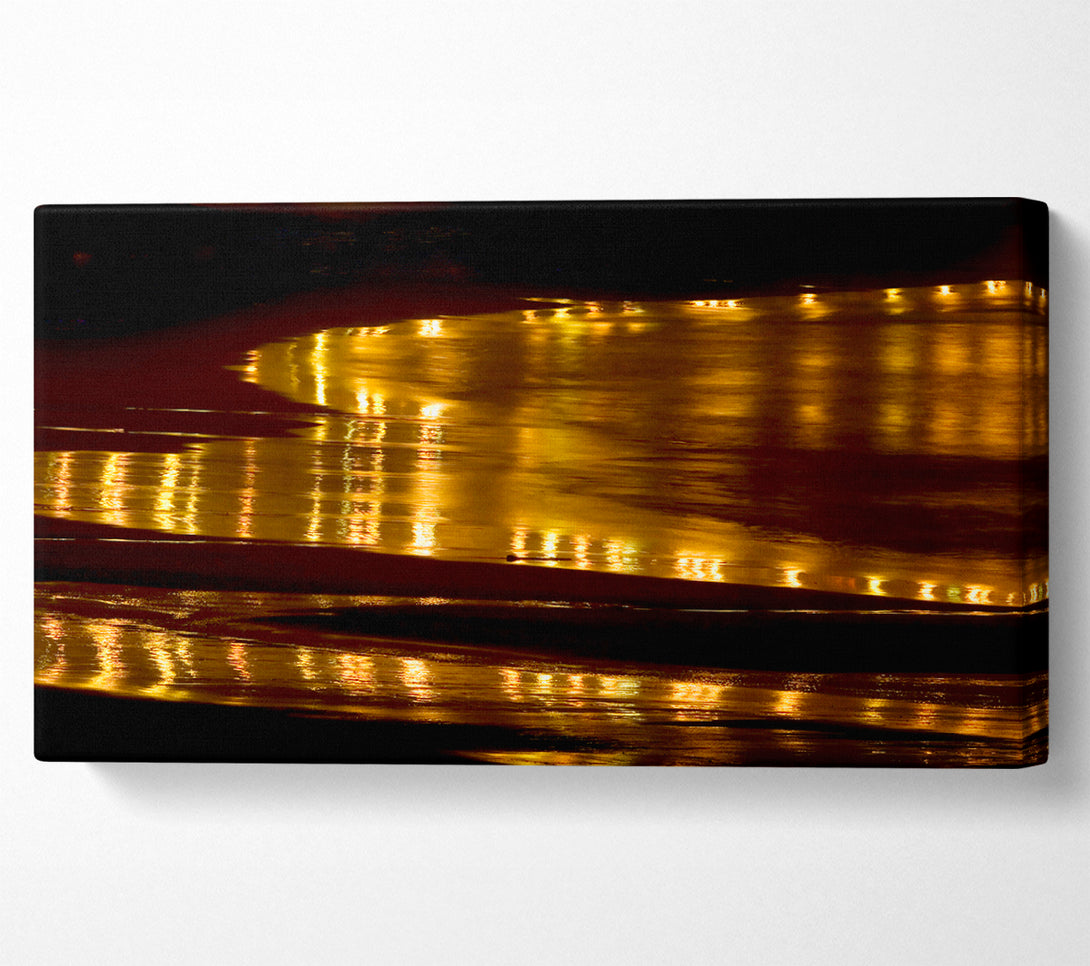  A Canvas Print of Golden Ocean Night Canvas Art