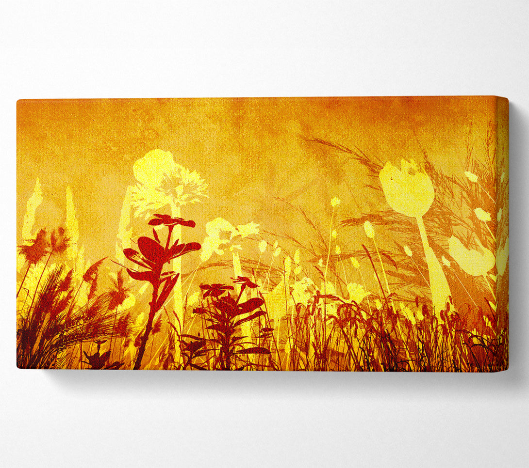  A Canvas Print of Golden Slash Flowers Canvas Wall Art