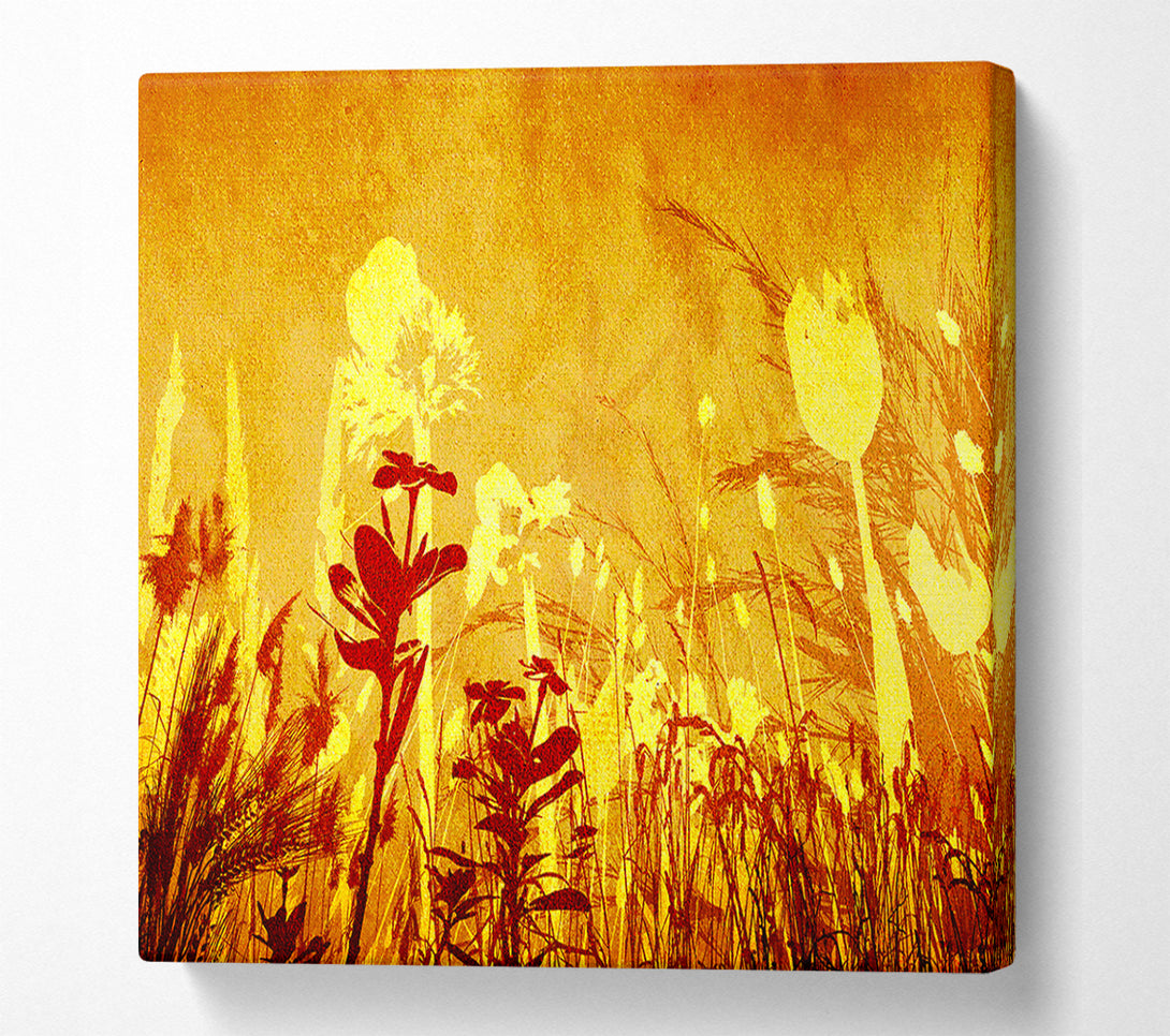  A Canvas Print of Golden Slash Flowers Canvas Wall Art