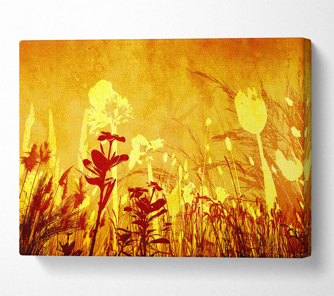  A Canvas Print of Golden Slash Flowers Canvas Wall Art