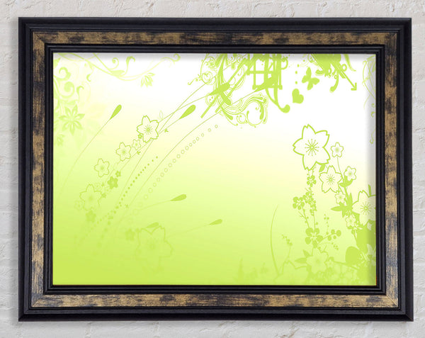 Green Flowers Framed Print