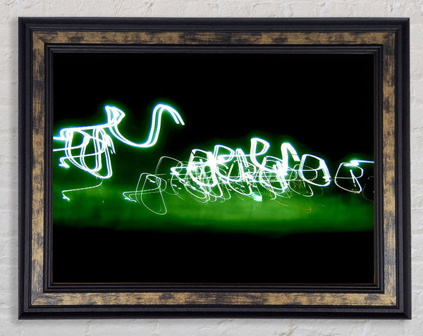 Green Liquid Light Framed Print