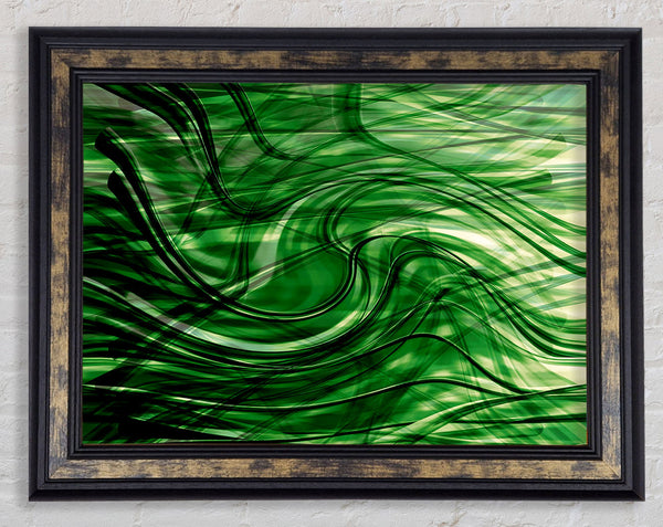 Green Time Line Framed Print