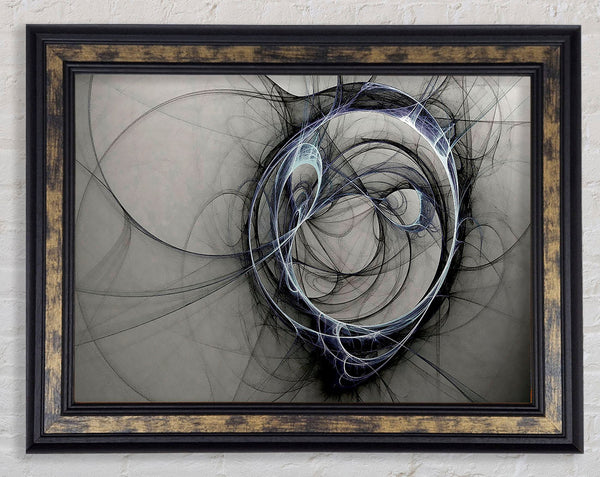 Grey Planet Twist Framed Print