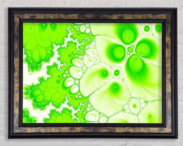 Hydrolysis Dream Lime Green Framed Print
