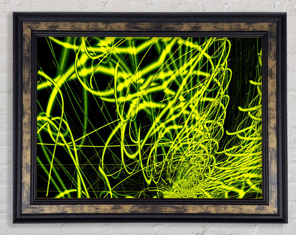 Lime Green Maze Framed Print