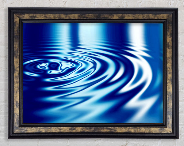 Liquid Blue Ripples Framed Print