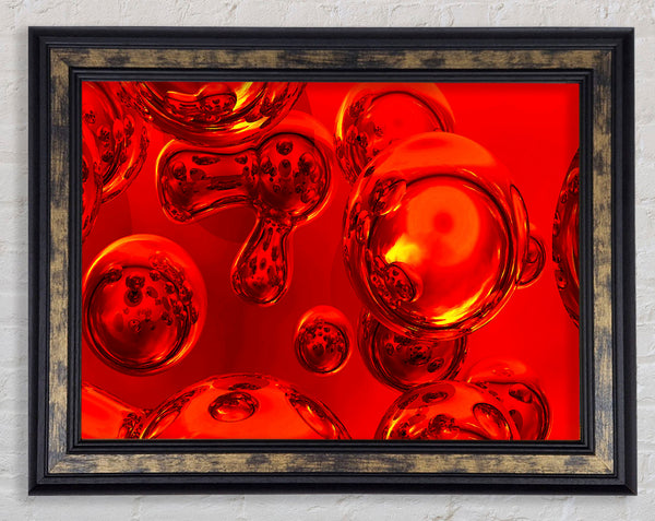 Liquid Fire Bubbles Framed Print