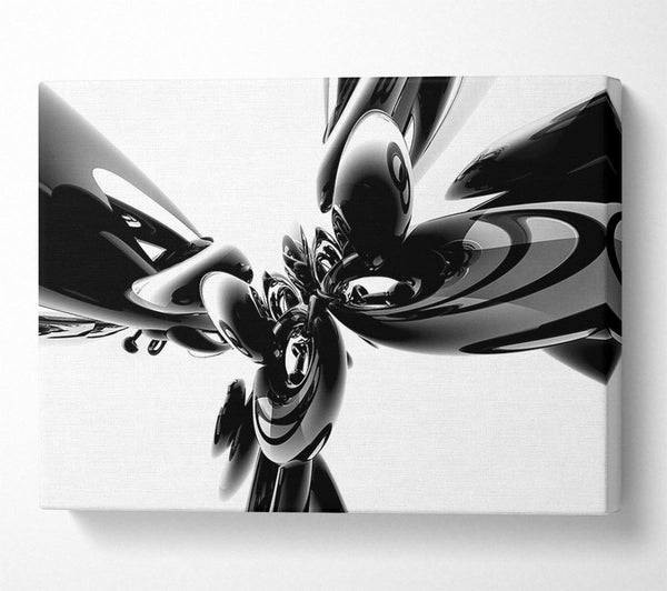  A Canvas Print of Magic Eight Ball Black n White Canvas Wall Art