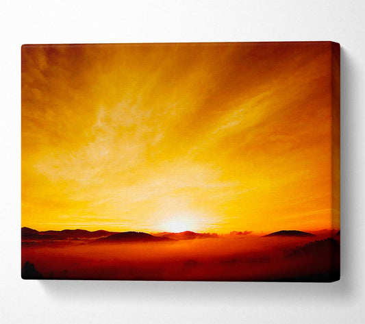 Misty Morning Sunrise Canvas Wall Art