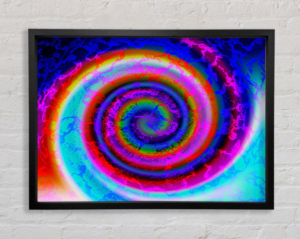 Neon Rainbow Coil Framed Print