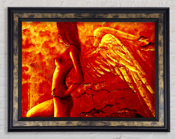 Orange Angel Wings Framed Print