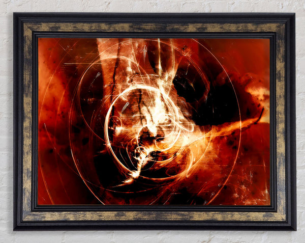 Orange Planet Of Light Framed Print