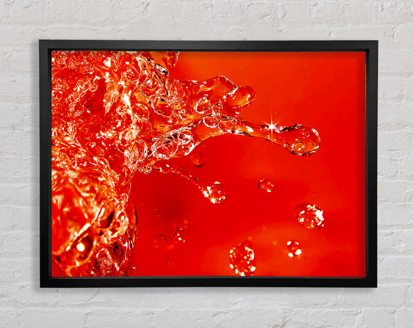 Orange Water Splash Framed Print