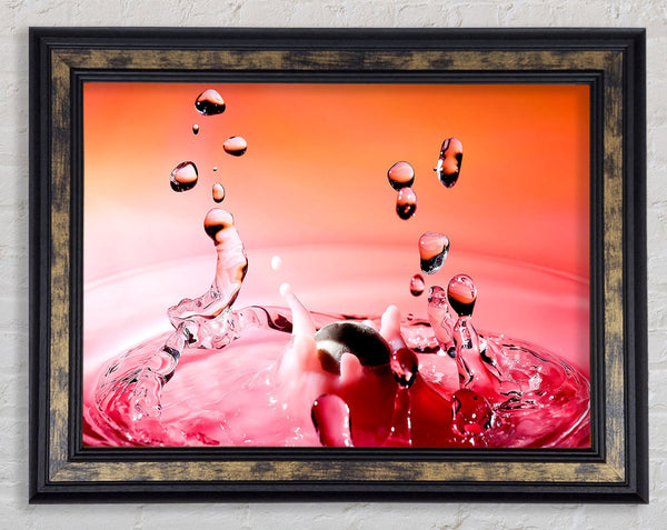 Pink Water Splash Framed Print