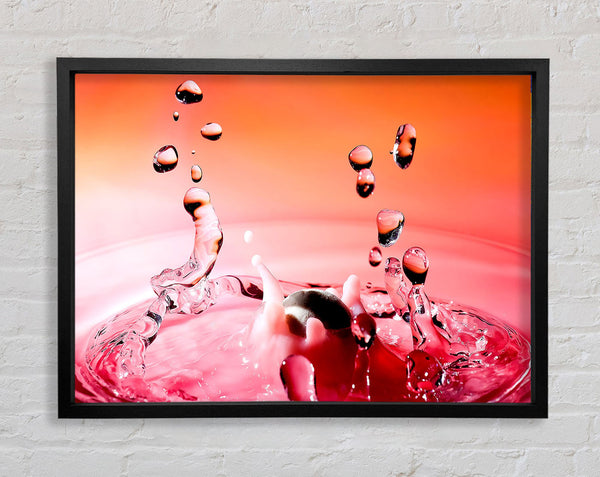 Pink Water Splash Framed Print