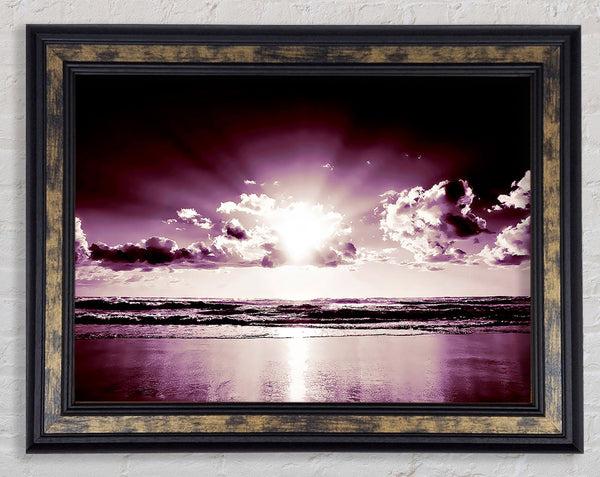 Purple Sunbeams Framed Print